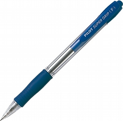 Στυλό Διαρκείας με Κουμπί - Μπλε (F/0.7mm) - Pilot Super Grip