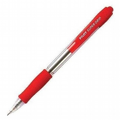 Στυλό Διαρκείας με Κουμπί - Κόκκινο (M/1.0mm) - Pilot Super Grip