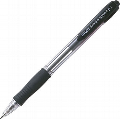 Στυλό Διαρκείας με Κουμπί - Μαύρο (F/0.7mm) - Pilot Super Grip