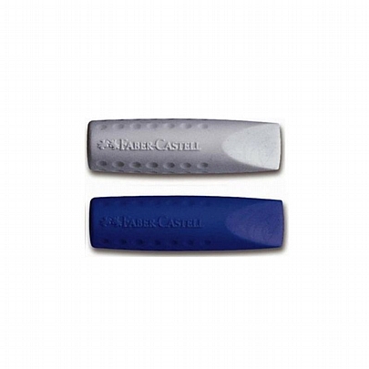 Σετ σβήστρες για μολύβι - Γκρι & Μπλε (2τμχ.) - Faber-Castell Grip Eraser Cap