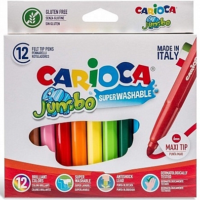 Μαρκαδόροι 12 χρωμάτων - Carioca Jumbo 