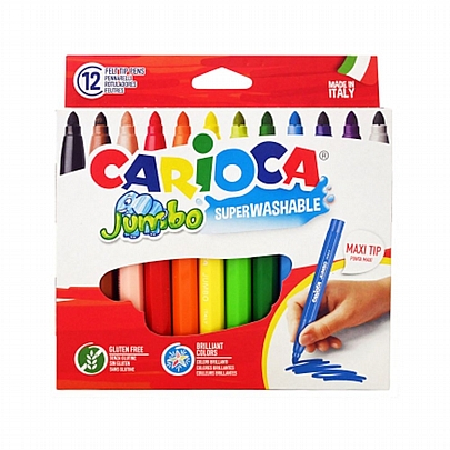 Μαρκαδόροι χονδροί 12 χρωμάτων - Carioca Jumbo