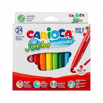 Μαρκαδόροι χονδροί 24 χρωμάτων Superwashable - Carioca Jumbo
