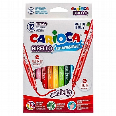 Μαρκαδόροι 12 χρωμάτων - Carioca Birello Double Tip