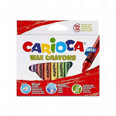 Κηρομπογιές 12 χρωμάτων (Ø11mm) - Carioca Wax Maxi