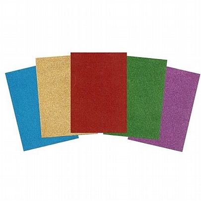 Χαρτόνια Glitter 5 χρωμάτων (10τμχ./25x35)