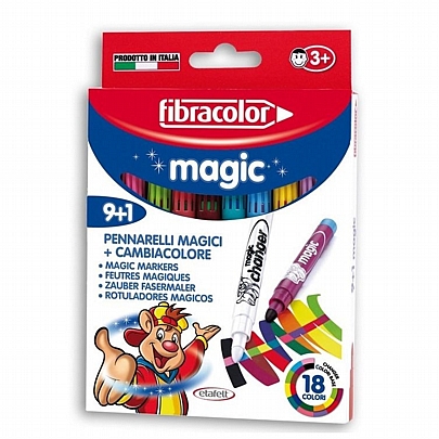 Μαρκαδόροι 9+1 χρωμάτων - Fibracolor Magic