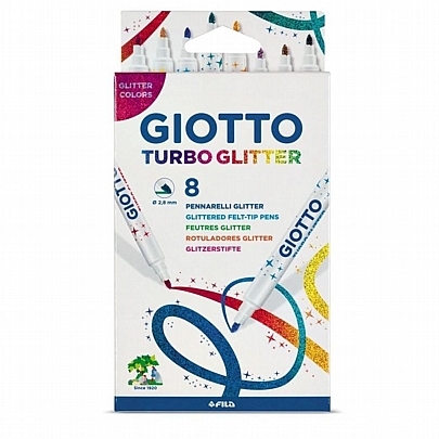 Μαρκαδόροι 8 χρωμάτων glitter - Giotto Turbo
