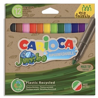 Μαρκαδόροι 12 χρωμάτων - Carioca Jumbo/Εco family