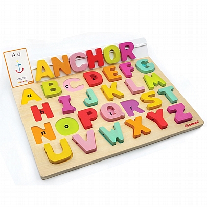 Παίζω με τα γράμματα - Αγγλικό ξύλινο αλφάβητο & 50 Κάρτες - Svoora