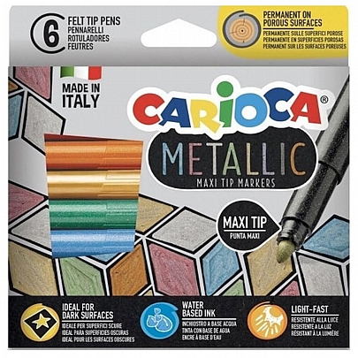Μαρκαδόροι 6 metallic χρωμάτων - Carioca maxi tip