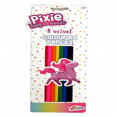 Ξυλομπογιές 8 χρωμάτων με βελούδινο στέλεχος - Pixie Pony and Friends - Graffix