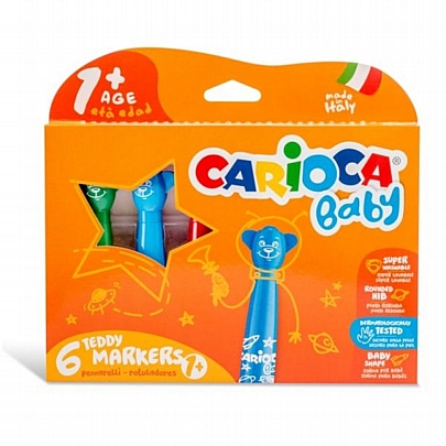 Μαρκαδόροι 6 χρωμάτων αρκουδάκια - Carioca Baby