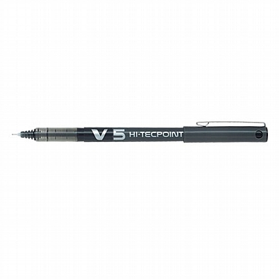 Στυλό πενάκι Υγρής Μελάνης - Μαύρο (0.5mm) - Pilot V5 Hi-Tecpoint