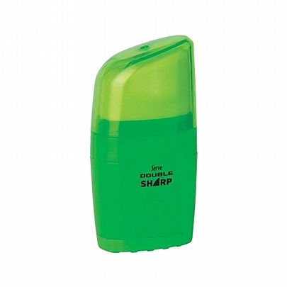 Ξύστρα μονή με δοχείο & Σβήστρα - Neon Πράσινη - Serve Double Sharp