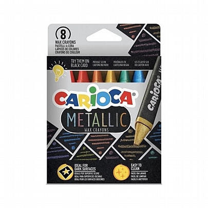 Κηρομπογιές 8 χρωμάτων (Ø12mm) - Carioca Metallic