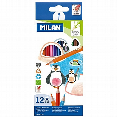 Ξυλομπογιές κλασικές 12 χρωμάτων - Milan