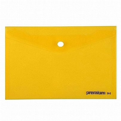 Φάκελος με κουμπί - Premium Ημιδιαφανής Κίτρινος (Α4) - A&G
