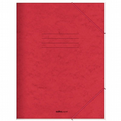 Χάρτινος φάκελος με λάστιχο κόκκινος - Salkopaper