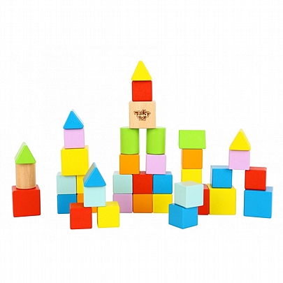 Ξύλινα τουβλάκια σε πλαστικό κουτί (39κ.) - Tooky Toy