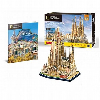 Παζλ 3D - Sagrada Familia Barcelona (184κ) National Geographic - CubicFun