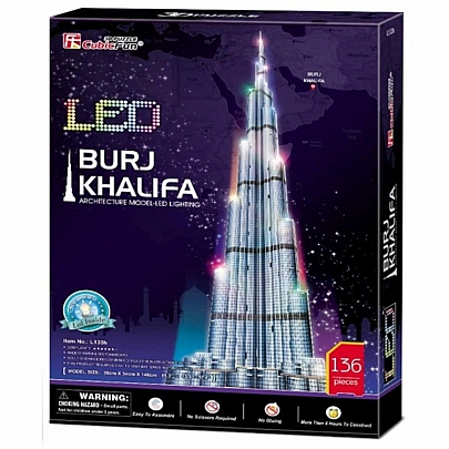 Παζλ 3D LED - Burj Khalifa (136κ) - CubicFun