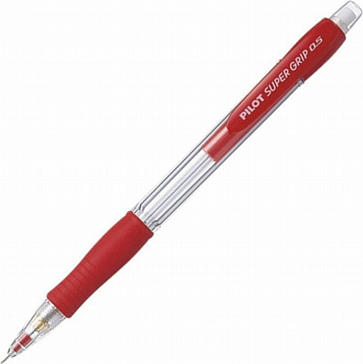 Μηχανικό μολύβι με γόμα κόκκινο - Super Grip (0.5mm) - Pilot