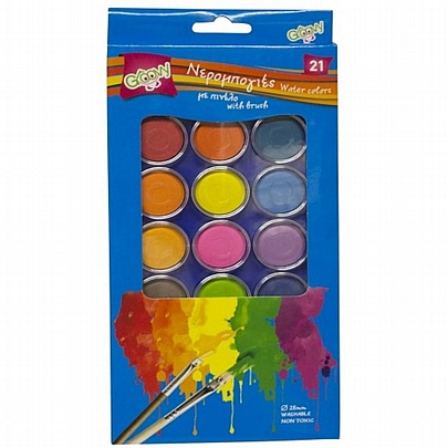 Νερομπογιές 21 χρωμάτων (Περιλαμβάνεται πινέλο) - Groovy