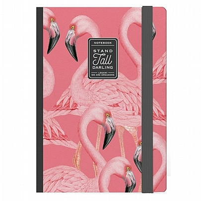 Σημειωματάριο ριγέ με λάστιχο - Flamingo (18x12.5) - Legami