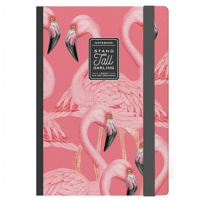 Σημειωματάριο ριγέ με λάστιχο - Flamingo  (17x24) - Legami