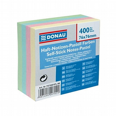 Αυτοκόλλητα Post it κύβος - 400 πολύχρωμα χαρτάκια (7.6x7.6) - Donau