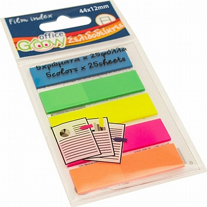 Αυτοκόλλητος διάφανος σελιδοδείκτης - 125 πολύχρωμα Neon χαρτάκια (4.4x1.2) - Groovy Office