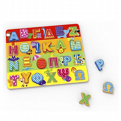 Ξύλινο πολύχρωμο αλφάβητο εκμάθησης (Κεφαλαία γράμματα) - Tooky Toy