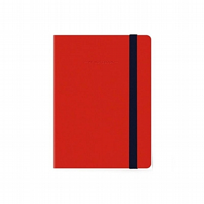 Σημειωματάριο λευκό με λάστιχο - Vintage Red (9x13) - Legami