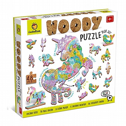 Woody Puzzle: Μαγικός Μονόκερος (48κ) - Ludattica