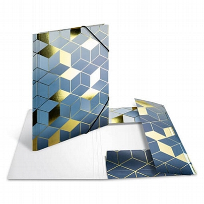 Χάρτινος Φάκελος Πλαστικοποιημένος με λάστιχο - Cubes (24x32) - Herma