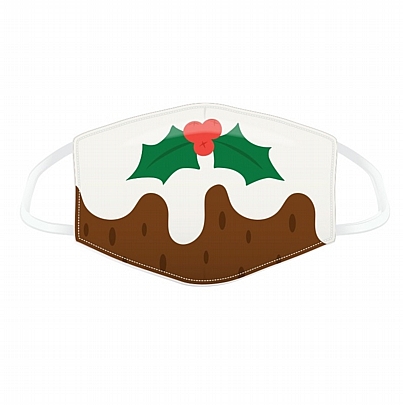 Χριστουγεννιάτικη Μάσκα υφασμάτινη επαναχρησιμοποιούμενη - Pudding (L)