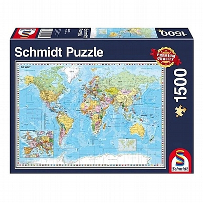 Παζλ - Παγκόσμιος Χάρτης (1500κ) - Schmidt