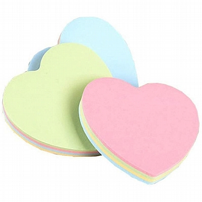 Αυτοκόλλητα Post it - 100 χαρτάκια 5 χρωμάτων σε σχήμα καρδιάς - M&G