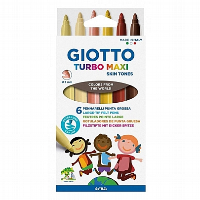 Μαρκαδόροι 6 χρωμάτων - Giotto Turbo Maxi Skin Tone