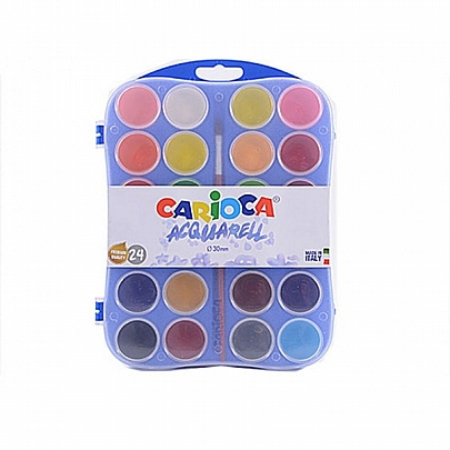 Νερομπογιές 24 χρωμάτων (Περιλαμβάνεται πινέλο) - Carioca Aquarell