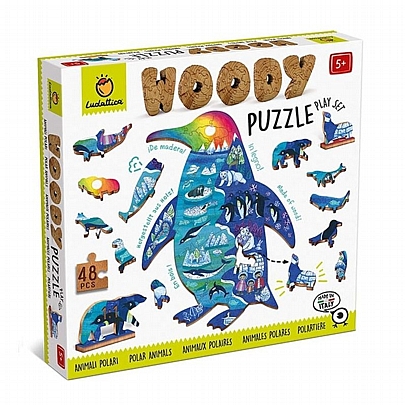 Woody Puzzle: Πολικά ζώα (48κ) - Ludattica