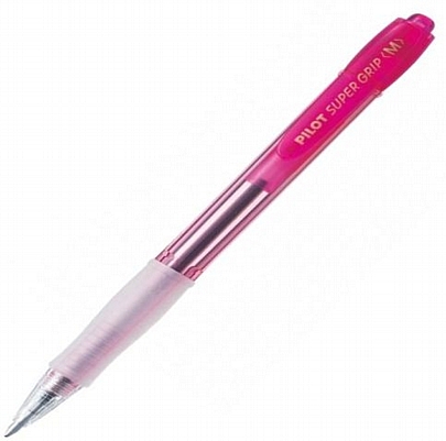 Στυλό Διαρκείας με Κουμπί - Ροζ Neon (M/1.0mm) - Pilot Super Grip