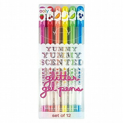 Σετ αρωματικών στυλό glitter 12 χρωμάτων (1.0mm) - Ooly Yummy Yummy