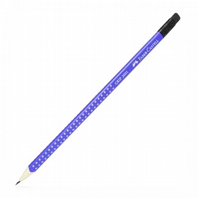 Μολύβι Grip 2001 με σβήστρα - Μπλε (ΗΒ) - Faber Castell