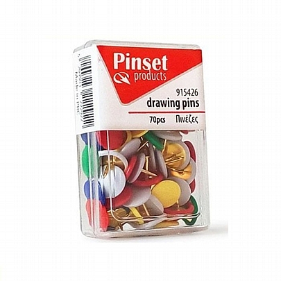 Πολύχρωμες πινέζες (70τμχ.) - Pinset