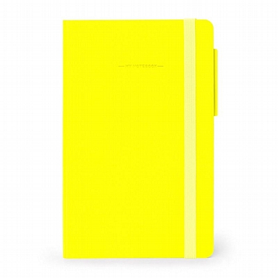 Σημειωματάριο ριγέ με λάστιχο - Neon Yellow (13x21) - Legami