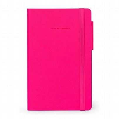 Σημειωματάριο ριγέ με λάστιχο - Neon Pink (13x21) - Legami