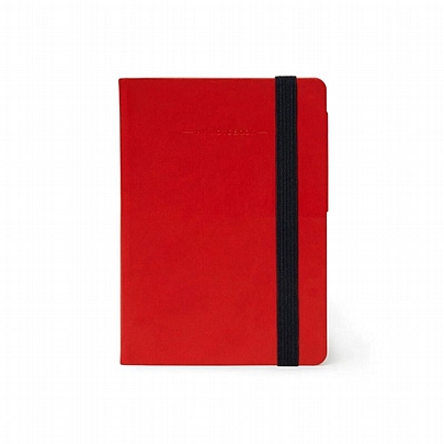 Σημειωματάριο ριγέ με λάστιχο - Red (9x13) - Legami
