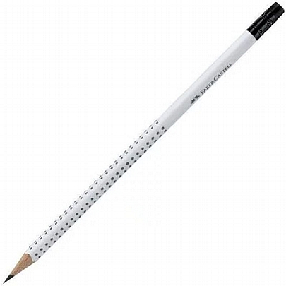 Μολύβι Grip 2001 με σβήστρα - Λευκό (ΗΒ) - Faber Castell